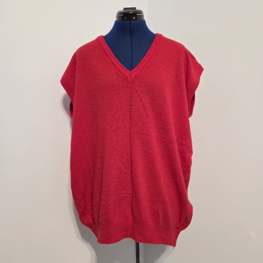 Vintage Italian Lambs Wool Red Sweater Vest Size M